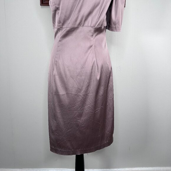 Donna Ricco A-Line Dress Women's 6 One Shoulder Party Cocktail Brown-ish Gray - Picture 5 of 13